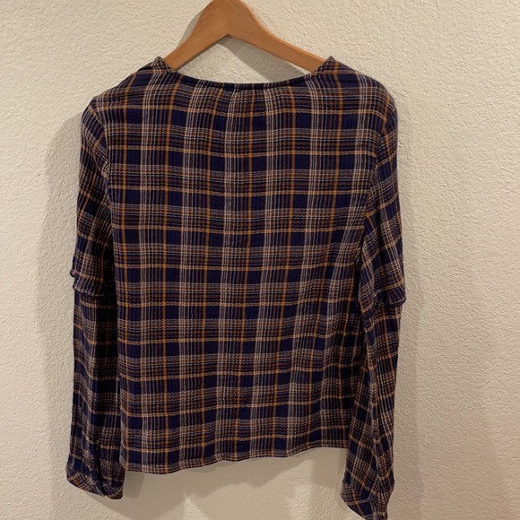 Madewell Plaid V-Neck Ruffle Top - Picture 5 of 5